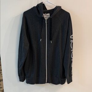 Victoria's Secret Charcoal zip up Hoodie with Logo
